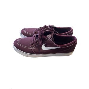 New Nike Mens Maroon White Low Top Zoom Stefan Janoski Skate Shoes Size 13